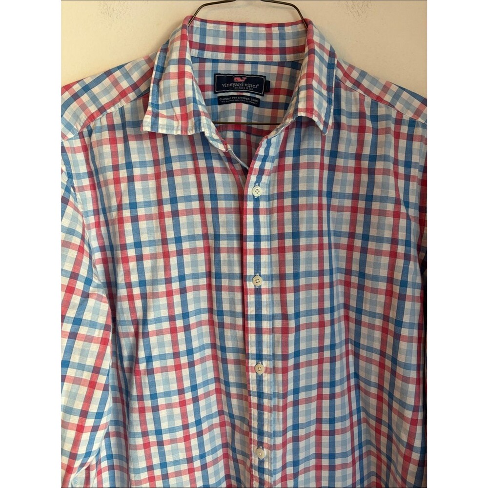 Vineyard Vines Cooper Classic fit linen cotton plaid men’s preppy button down XL - Picture 2 of 7